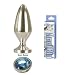 Erotic Embrace Mini 3 inch Aluminum Butt Plug with Gem Base & Anal Blu European formula desensitizing lubricant, Large 1.5-Ounce., 1 Kit