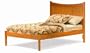 Twin Size Platform Bed with Open Footrail Caramel Latte Finish