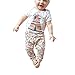 FEITONG 1 Set Baby Girls' Floral Top Shirt + Printed Pants (12-18 Months)