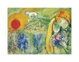 Amoureux de vence, Art Poster by Marc Chagall