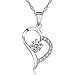Ghome 925 Sterling Silver with Diamond Pendant Love Heart Necklace for Women Girlfriend Daughter-I Love You to The Moon and Back