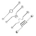 Industrial Barbell Kit Surgical Steel 14 Gauge Industrial Project Bar Cartilage Earring 30mm 1&1/4" (4 Pieces)