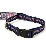 MINNESOTA TWINS ADJUSTABLE NYLON DOG PET COLLAR SZ L