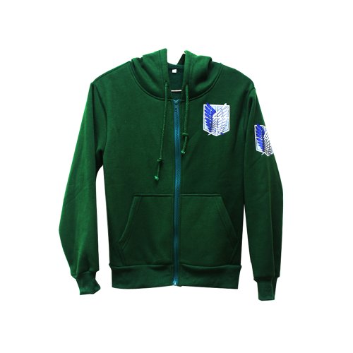 進撃の巨人 調査兵団 エレン ミカサ ジャージー/パーカー コスプレ衣装 グリーン Ｓサイズ Ruleronline