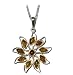 Sterling Silver Honey Amber Flower Pendant