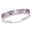 0.50 Carat Genuine Ruby & White Topaz Silver Ring