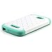 Alcatel One Touch Fierce 2 Case, RANZ Turquoise/White Spot Diamond Studded Silicone Rubber Skin Hard Case For Alcatel One Touch Fierce 2 / Alcatel 7040T / Pop Icon A564C