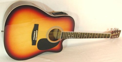 Cutaway Westerngitarre, Tonabnehmer, 4 Band EQ sunburst