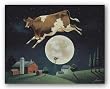 Cow Jumps Over Moon by Lowell Herrero 9.5"x7.5" Art Print Poster