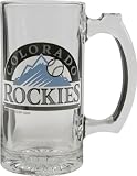 Colorado Rockies Beer Mug: 3D Logo Glass Tankard