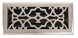Brass Elegans 120D PWT Floor Register Victorian Scroll Design 4 x 10, Pewter