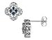 Blue & White Diamond Earrings 1/2 Carat (ctw) in 14K White Gold