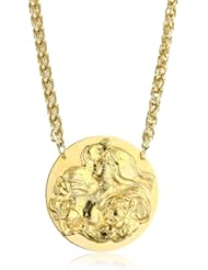 EVOCATEUR "Museum" Mucha 22K Gold Leaf Pendant Necklace