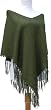 Handmade Lightweight Poncho - Royal Olive (Hand-crocheted Border/medium/large) Handmade Lightweight Poncho - Royal Olive (Hand-crocheted Border/medium/large)