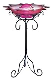 STI Magic Mist Floor Fountain Ornate Stand - clear cranberry bowl