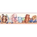 Fluffy Friends Wallpaper & Border - Pink/White