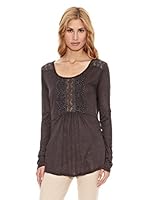 Peace & Love Camiseta Manga Larga Pyrite (Gris Oscuro)