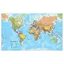 "World MegaMap Wall Map, Laminated & tubed (48"" x 77"")"