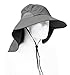 Neck Flap Sun Hat with Wide Brim, UPF 50+ Hiking Safari Fishing hat for Women Men, Sun Protection Hat for Summer Adventures Gray