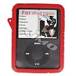 Apple iPod Nano 3 (3rd Generation) Swirly Line Soft Rubber Silicone Protector Skin Case Red 02TK