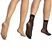 Manzi Women's 12 Pairs 20 Den Ankle High Sheer Toe Sock (6 pairs black,6 pairs nude)