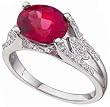 14K White Gold Blazing Rhodolite Garnet and Diamond Fancy Ring