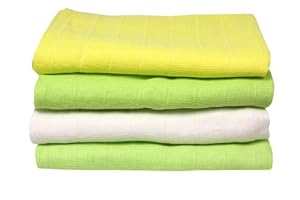 Imse Vimse Organic Muslin Square Diapers - Kiwi 4 Pack