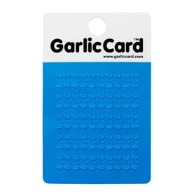 Garlic Card - Purees Garlic Quickly & Easily - Blue
