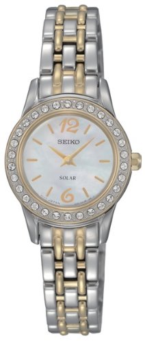 Seiko Solar Swarovski Crystals Two-tone Womens watch SUP126