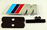New M power Logo Grill Grille Emblem (UNIVERSAL FITMENT FOR ALL VEHICLES) Blue red and Silver