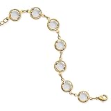 1928 Gold-tone Crystal Bezel 7.25 Inch Bracelet