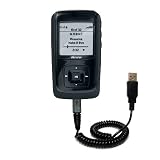 Coiled Power Hot Sync and Charge USB Data Cable w/ Tip Exchange for the Memorex MMP8565 1GB - Gomadic Brand