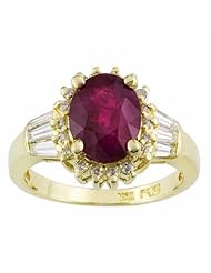 14K Yellow Gold Ruby and Diamond Ring -- LIFETIME WARRANTY