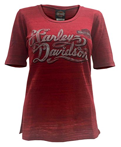 Harley-Davidson Women's Glitter Twin Pride Marble Tee, Red/Black 5J37-HB6Z (XL)