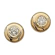 14K Yellow Gold Diamond Solitaire Earrings