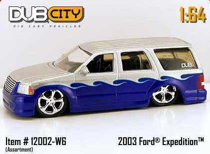 Dub City 1:64 Scale 2003 Silver And Blue Ford Expedition Die Cast Car Jada