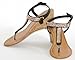 Twisted Women's Riley Faux Leather with Chainmail Diamond T-strap Low Wedge Sandal