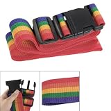 Side Release Buckle Adjustable Rainbow Nylon Luggage Belt