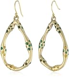 Lucky Brand "Wild Things" Gold-Tone Organic Pave Hoop Earrings