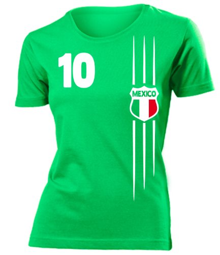 MEXIKO FUSSBALL WM 2014 FANSHIRT 3340(F-Kellygrün) Gr. XL
