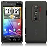 HTC EVO 3D RUBBERISED TRANSPARENT BACK COVER CASE - BLACK