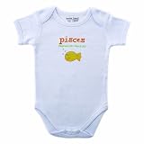 410XjAiPPVL. SL160  Luvable Friends Zodiac Bodysuit Pisces, White, 3 6 Months