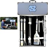 North Carolina Tar Heels 8pc. BBQ Set w/Case
