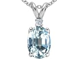 1.33 cts Genuine Aquamarine Pendant - 14kt White or Yellow Gold FREE GIFT BAG!