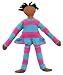 Orgnic Cotton Rag Doll - Amber Skin, Ethnic Doll with Pink & Blue Outfit