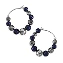 Lapis and Silver Hoop Earrings