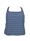 Nautica Blue Striped Racerback Swimsuit-top