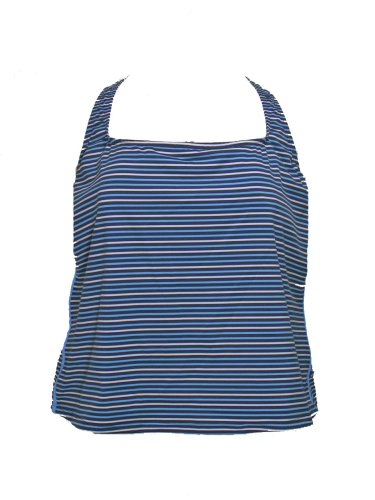 Nautica Blue Striped Racerback Swimsuit-top