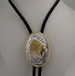 Sterling Silver/gold Plated Indian Chief Bolo Tie