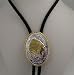 Sterling Silver/gold Plated Indian Chief Bolo Tie